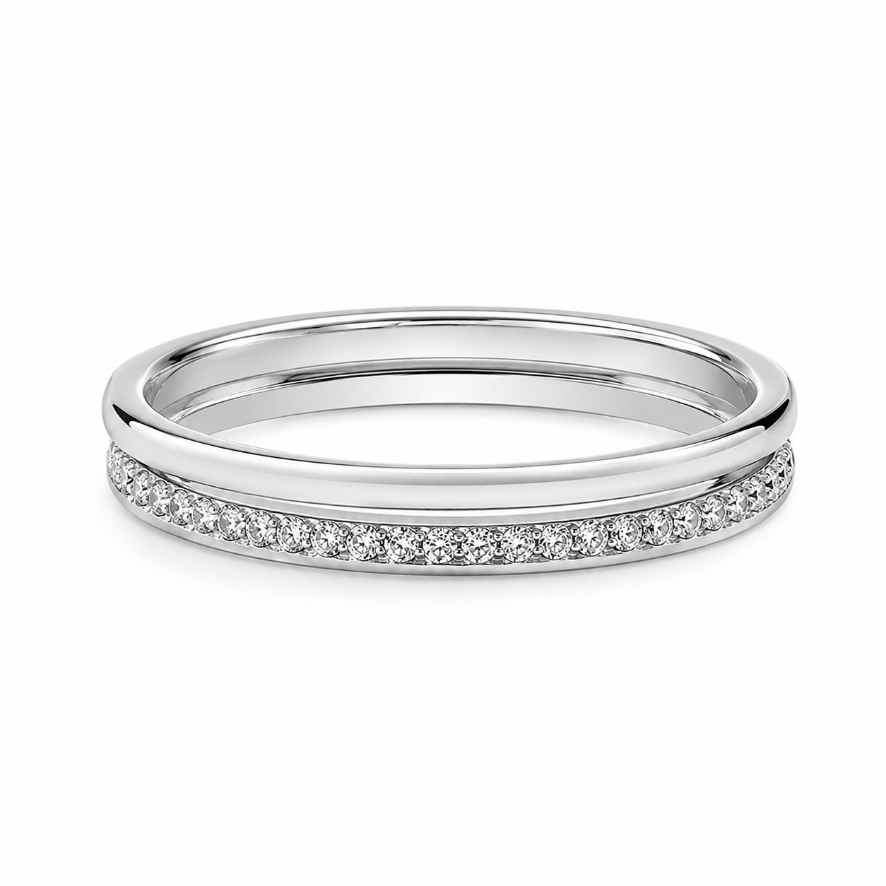 Double Band Crystal Ring