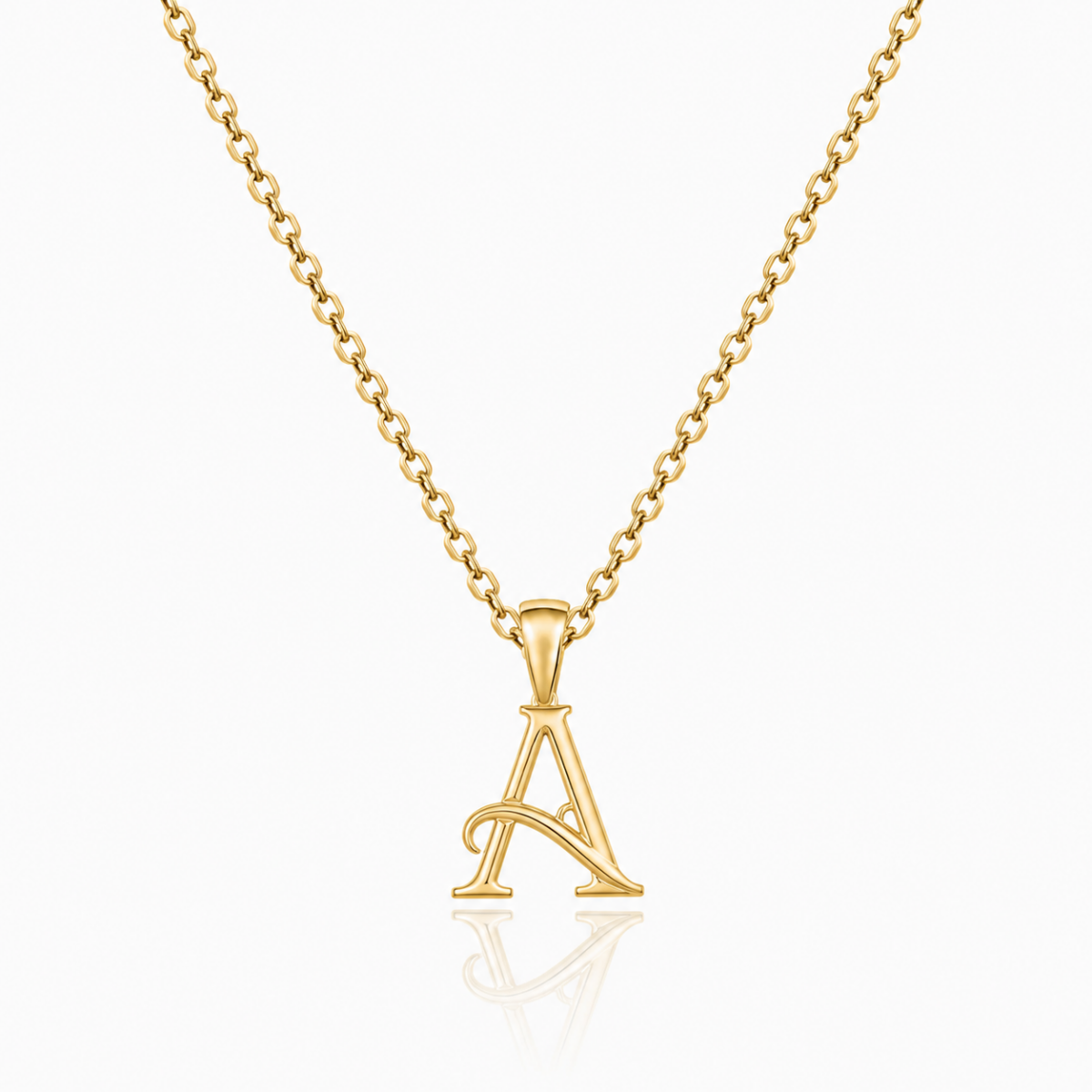 Elegant Script Letter A Necklace