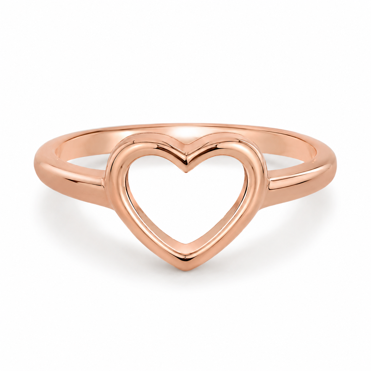 Rose Gold Open Heart Ring