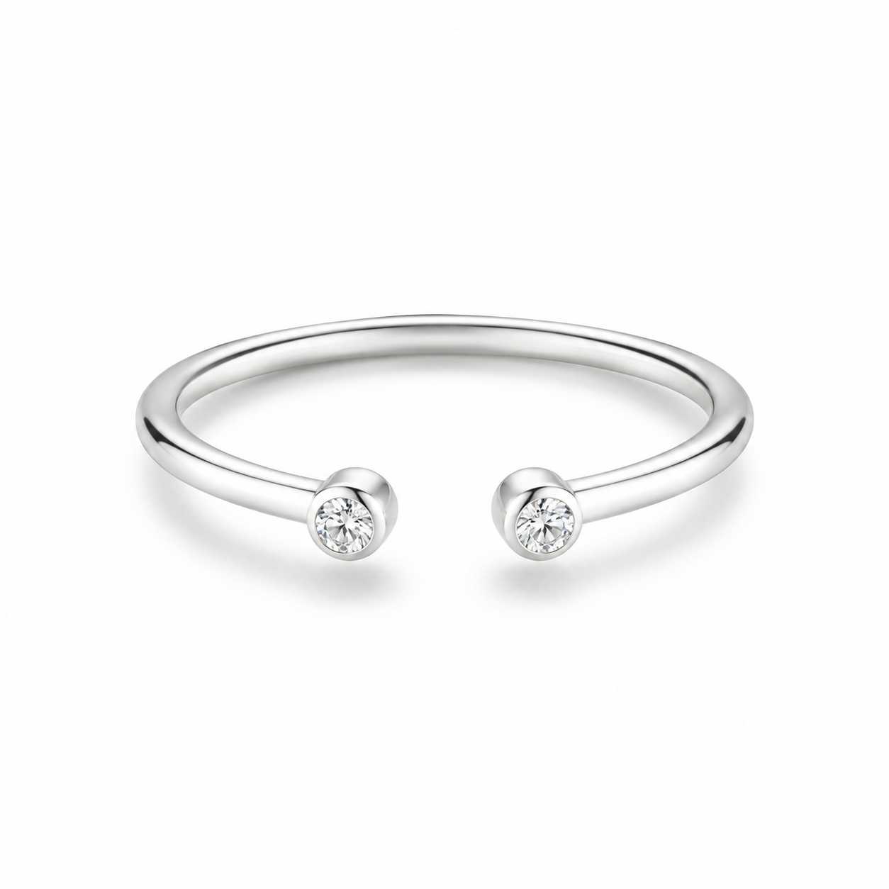 Twin Crystal Open Ring