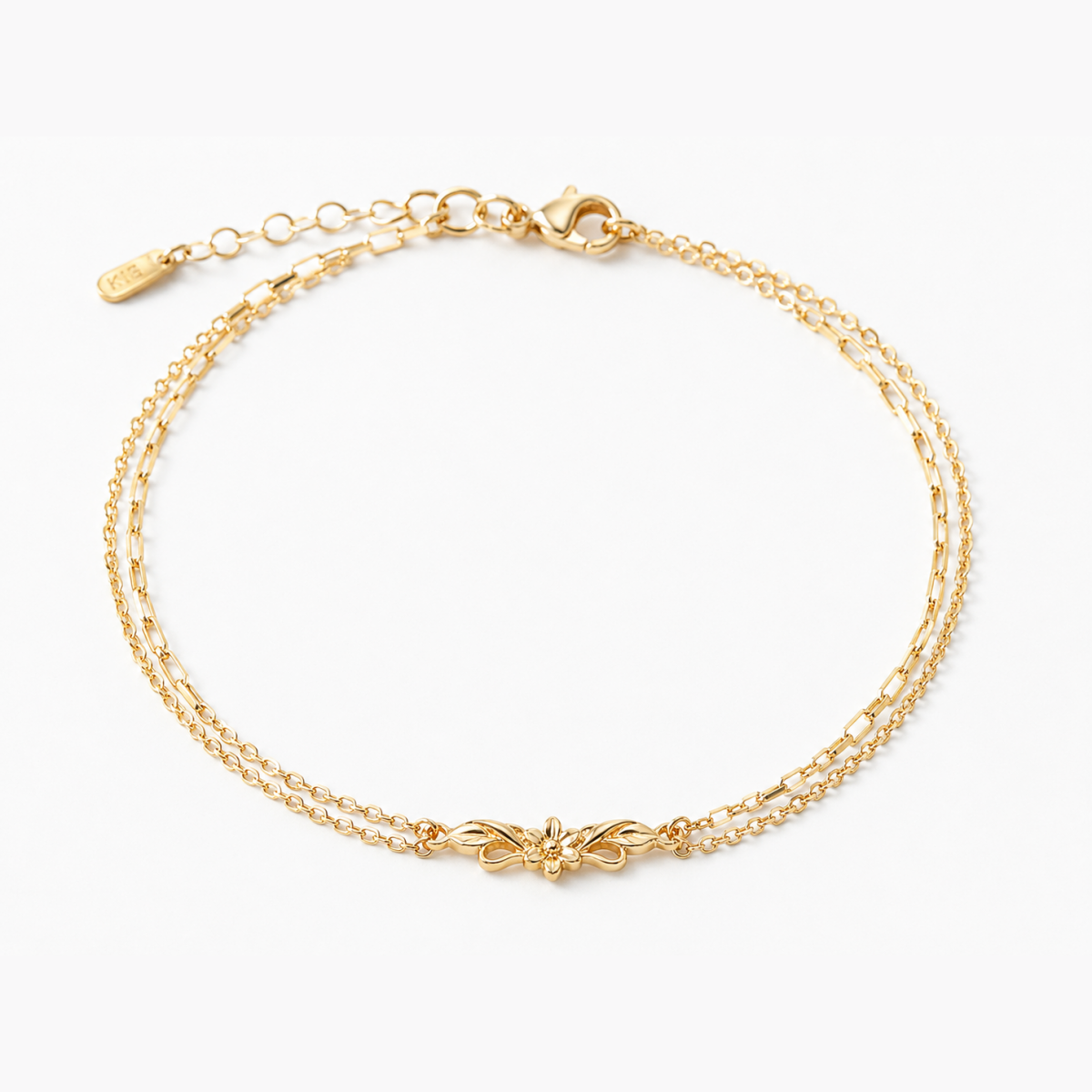 Triple Chain Floral Bracelet