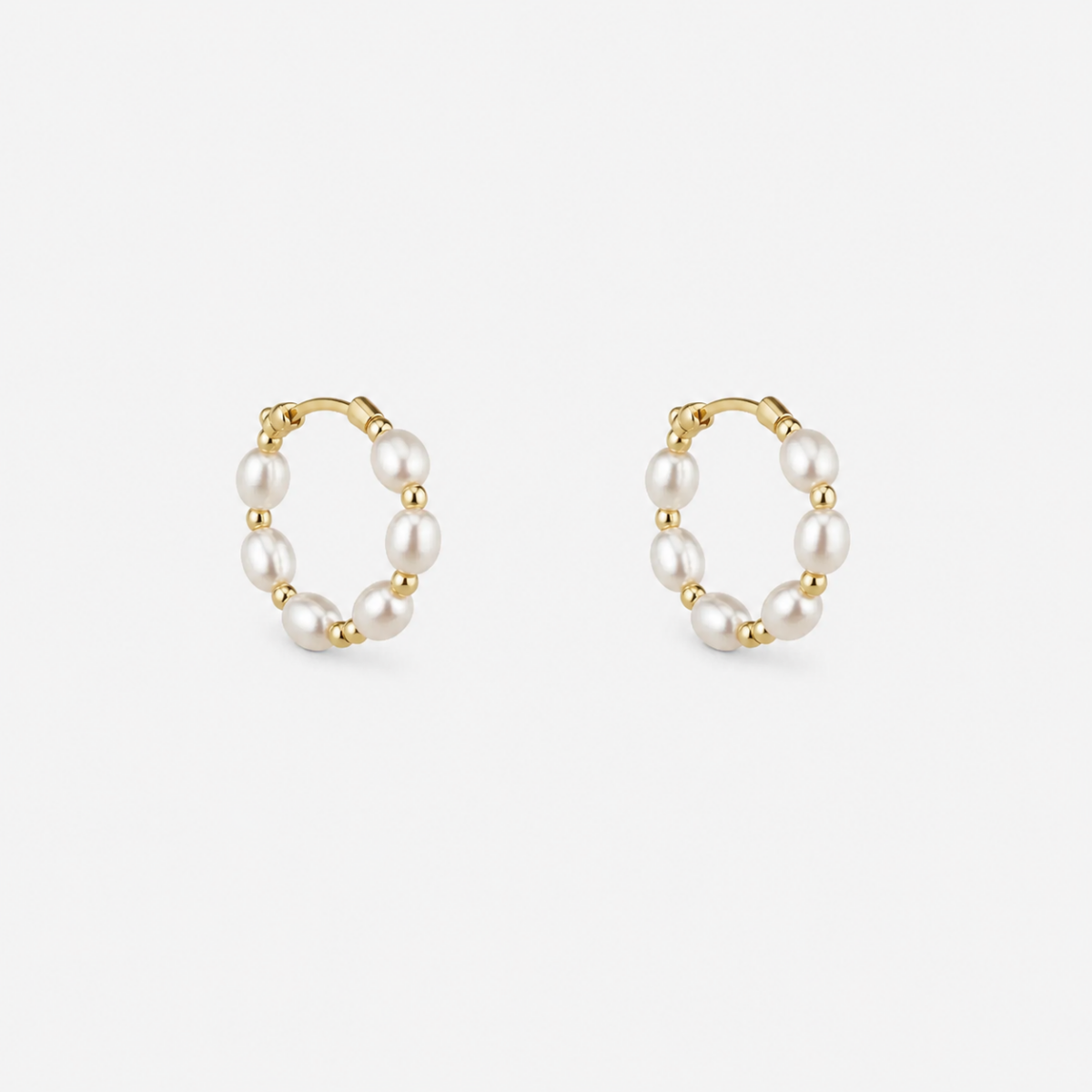 Pearl Beaded Hoop Earrings