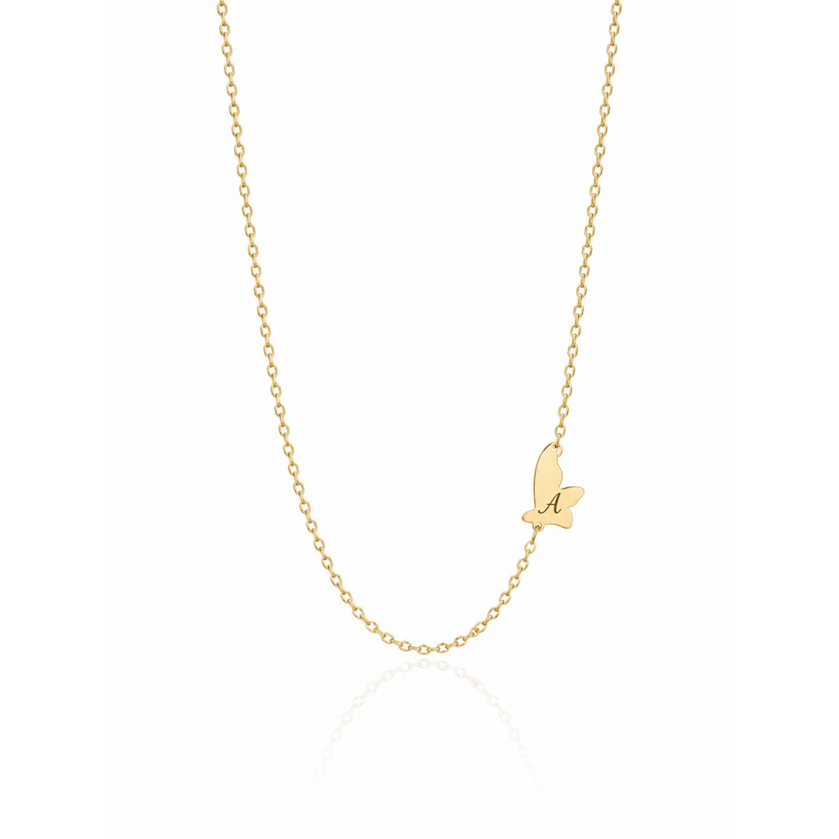 Butterfly Letter A Charm Necklace