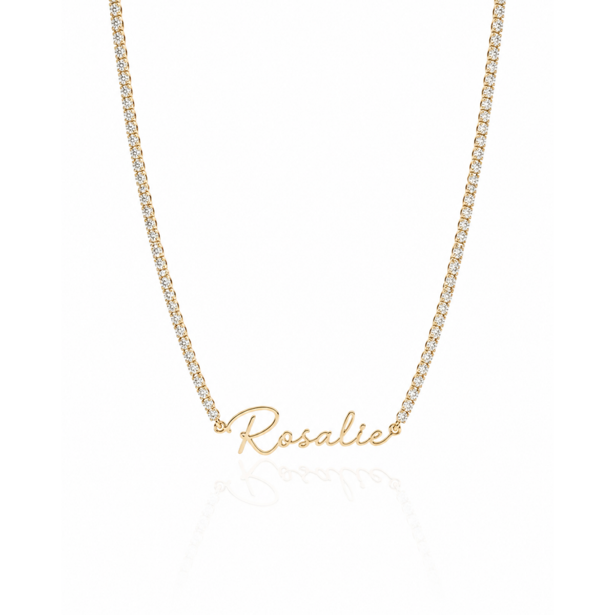 Rosalie Crystal Lettering Necklace