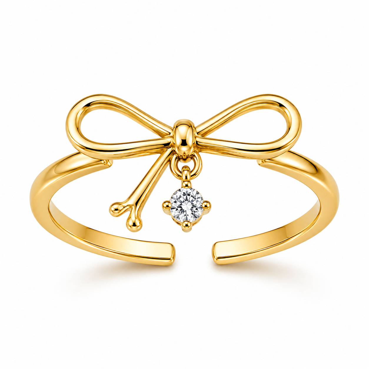 Bow Crystal Open Ring